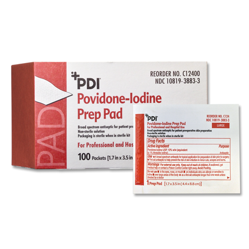 PDI Providine Iodine Prep Pad 100/bx